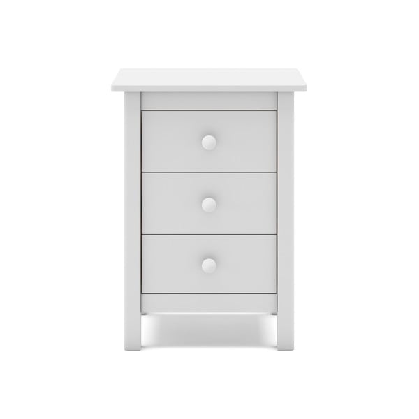 Comodino bianco per bambini in legno di pino Max - Marckeric-image-2