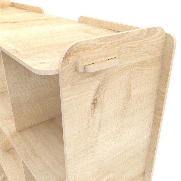 Libreria in rovere decorato in colore naturale 92,5x132 cm Zimba - Kalune Design-image-2