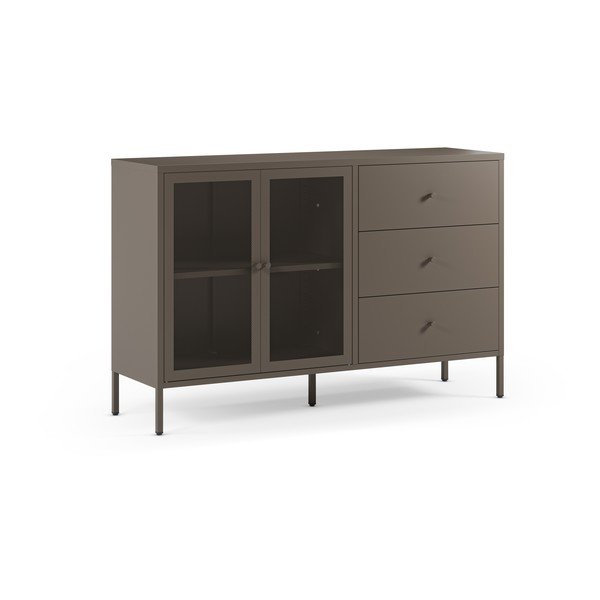 Cassettiera grigia in metallo 140x90x40 cm Fayna – Marckeric-image-3