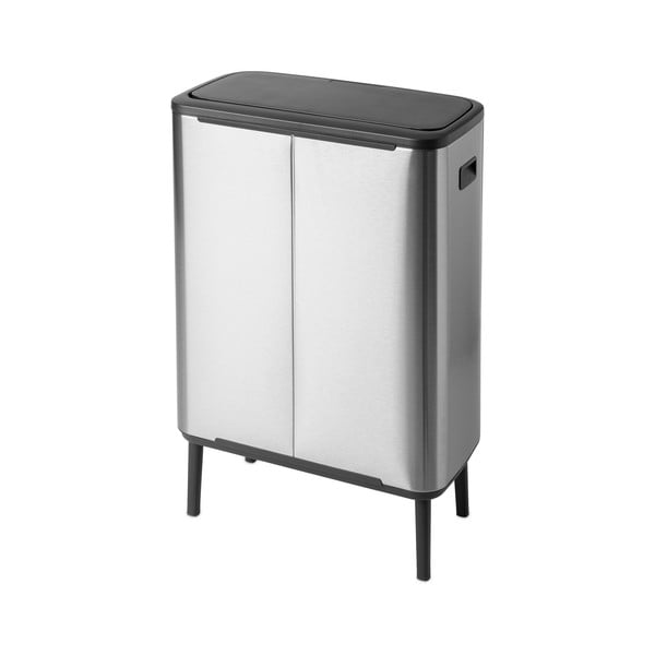 Bidone in acciaio touch per raccolta differenziata in argento opaco 60 l Bo Touch Bin Hi - Brabantia-image-2