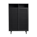 Armadietto nero in metallo con ante scorrevoli 90x140x40 cm Veep – Unique Furniture