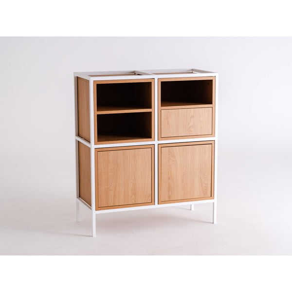 Cassettiera alta bianca in rovere 88x102 cm Skap - CustomForm-image-2