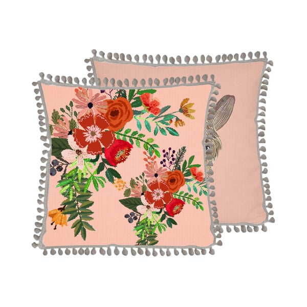 Cuscino rosa con Llama di lino, 45 x 45 cm - Little Nice Things-image-1