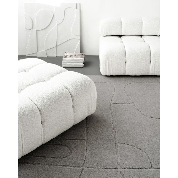 Tappeto in lana grigio 200x300 cm Morphic - Agnella-image-4