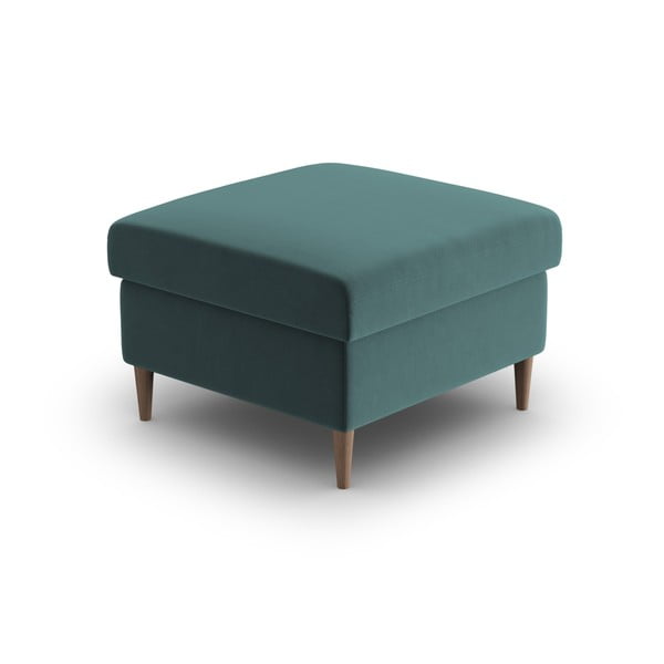 Poggiapiedi color petrolio con rivestimento in velluto Kyoto – Cosmopolitan Design-image-2