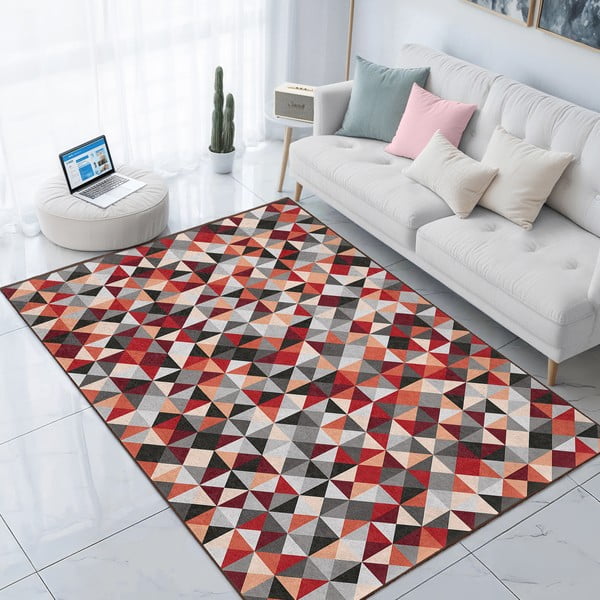 Tappeto rosso/grigio lavabile 120x180 cm Ignite – Mila Home-image-3