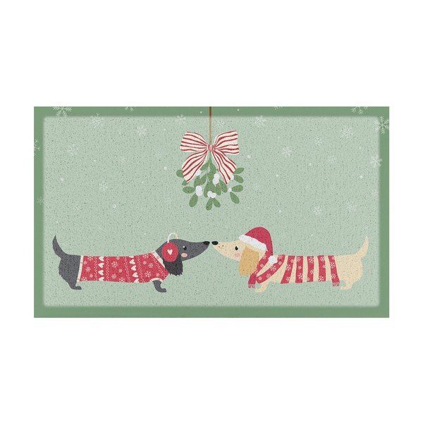 Zerbino in plastica riciclata a tema natalizio 40x70 cm Christmas Sausage Dogs – Artsy Doormats