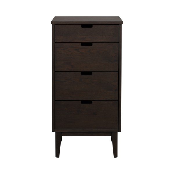 Credenza colore naturale scuro in rovere massiccio 45x92x38 cm Garrison – Rowico-image-1