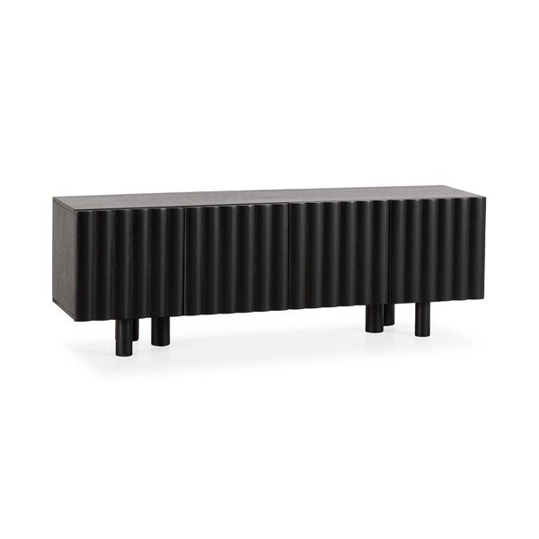 Mobile TV nero in mango massiccio 160x55x40 cm Tamira – MOME