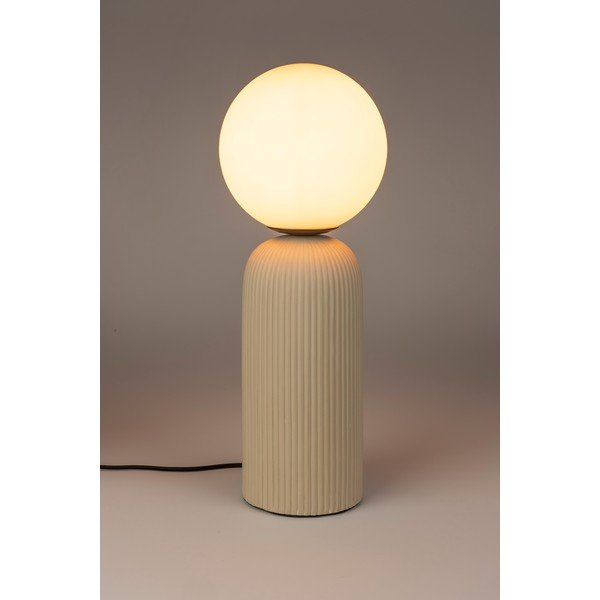 Lampada da tavolo beige in ceramica con paralume in vetro (altezza totale 53 cm) Dash – Zuiver-image-3