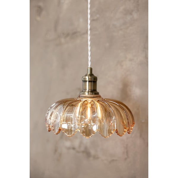 Lampadario color ottone e color ambra con paralume in vetro ø 25,5 cm Kurage – Markslöjd-image-1