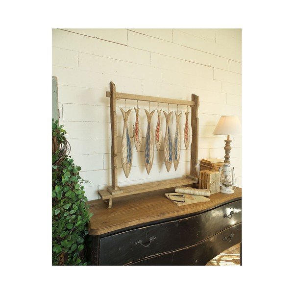Dřevěná dekorace Orchidea Milano Fish, výška 90 cm