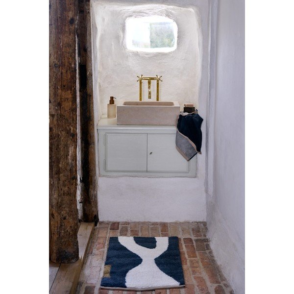Tappeto grigio scuro/beige in cotone lavabile 50x80 cm Figura – Mette Ditmer Denmark-image-1