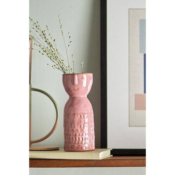 Vaso rosa in gres fatto a mano (altezza 14,5 cm) Embla - Bloomingville-image-1