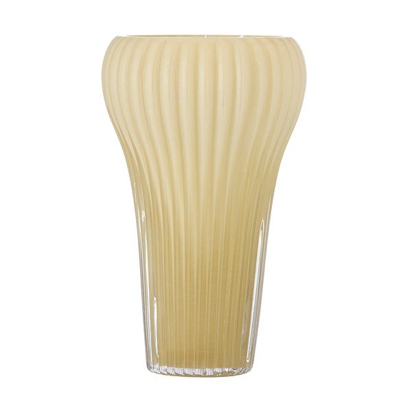 Vaso giallo chiaro in vetro fatto a mano (altezza totale 28 cm) Averie – Bloomingville