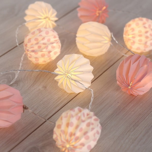 Catena luminosa a LED trasparente Rosa, 10 luci, lunghezza 1,65 m - DecoKing-image-1