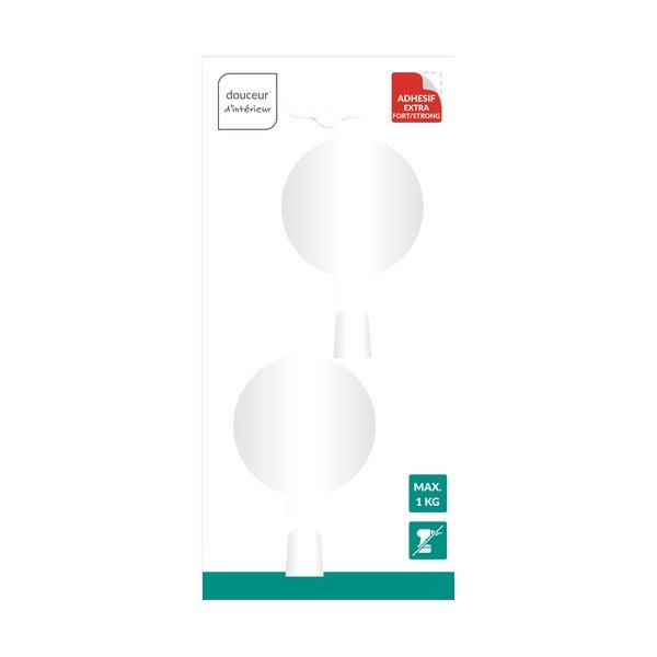 Set di ganci senza foratura bianco opaco in metallo 2 pz Fixeo – douceur d'intérieur-image-2