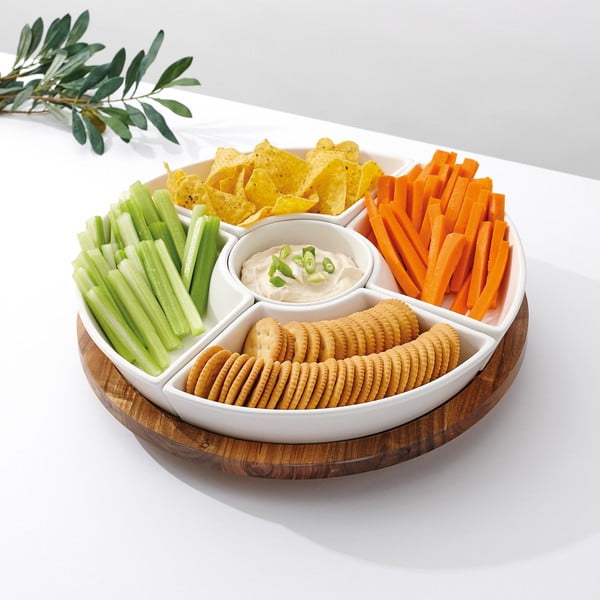 Piatto da portata in gres bianco 35x35 cm Essentials - Ladelle-image-1