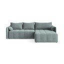 Divano angolare blu allungabile/con contenitore (con penisola a destra/con chaise lounge) Moku – Makamii