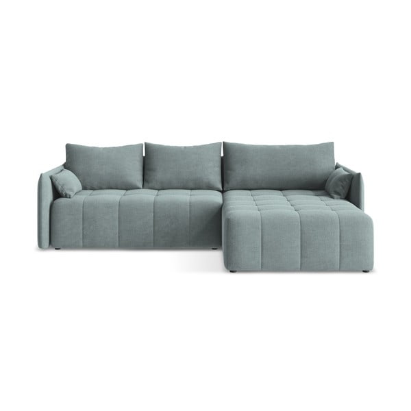Divano angolare blu allungabile/con contenitore (con penisola a destra/con chaise lounge) Moku – Makamii