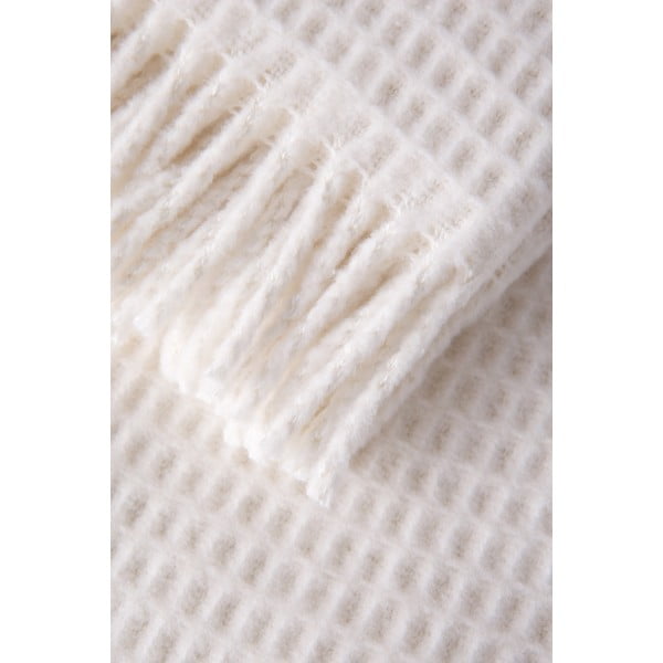 Plaid crema con motivo waffle , 140 x 180 cm Waffel - Euromant-image-2