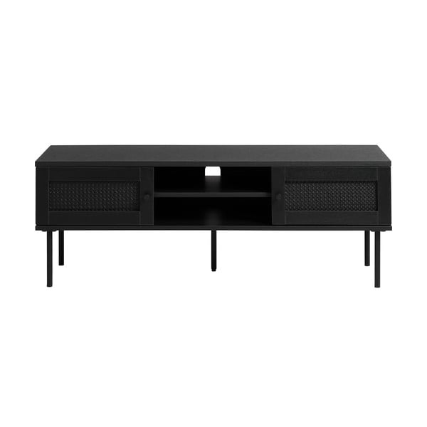 Tavolo TV nero in rovere 120x43 cm Pensacola - Unique Furniture