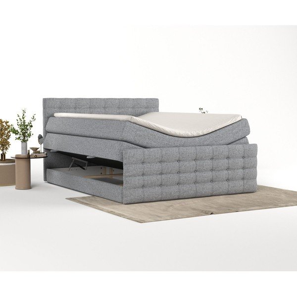 Letto boxspring grigio con contenitore 180x200 cm Blend – Maison de Rêve-image-4