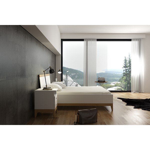 Letto matrimoniale con altezza 88 cm in legno di pino Livia, 160 x 200 cm - Skandica-image-3