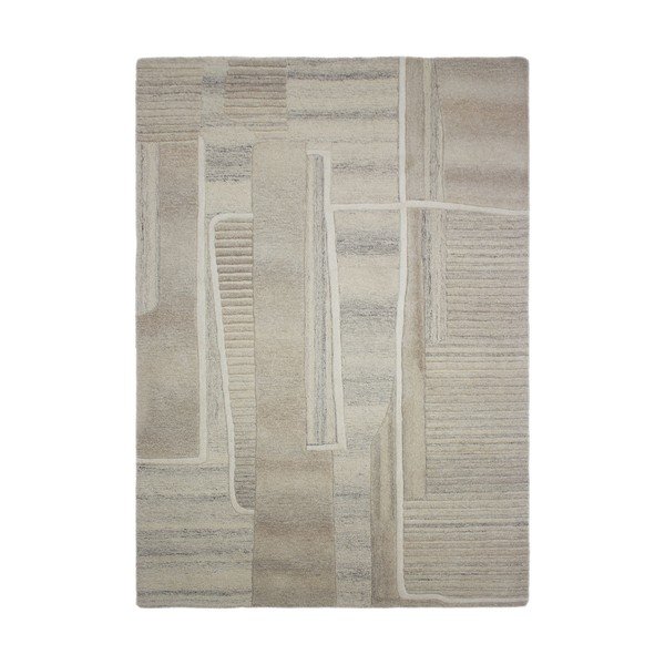 Tappeto greige in lana tessuto a mano 200x300 cm Lira  – Flair Rugs