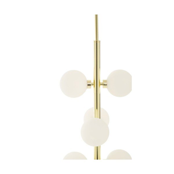 Lampadario bianco/dorato in metallo con paralume in vetro ø 27 cm Trieste – Premier Housewares-image-4