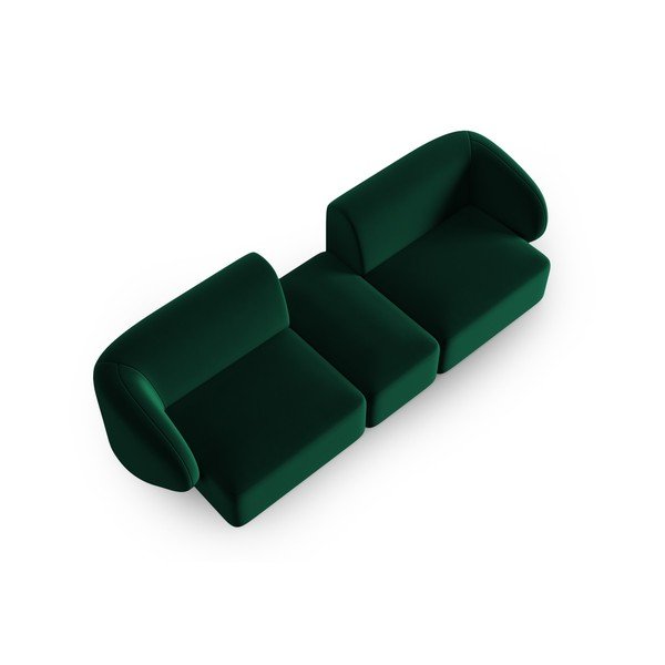 Divano verde con rivestimento in velluto 246 cm Paolo – Milo Casa