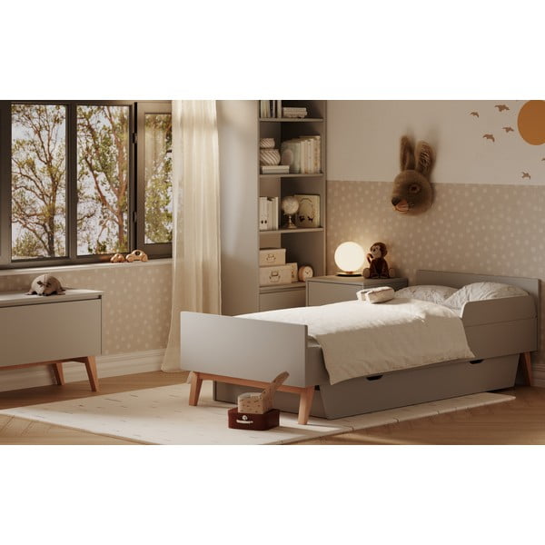 Cassetto grigio sotto il letto per bambini 90x200 cm Swing - Pinio-image-1