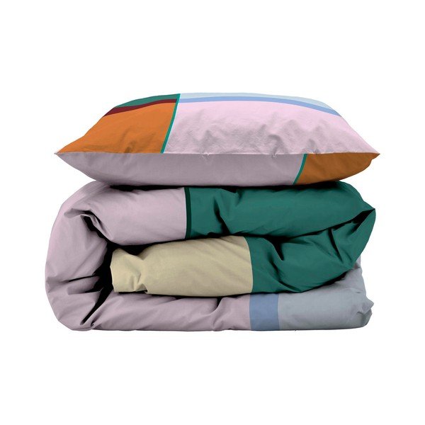 Set copripiumino e federa in cotone per letto singolo 140x200 cm Colour Block – Södahl-image-1