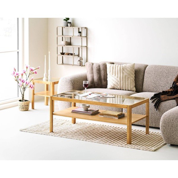 Mensola beige in metallo con ripiani multipli 48 cm Lanciano – House Nordic-image-3