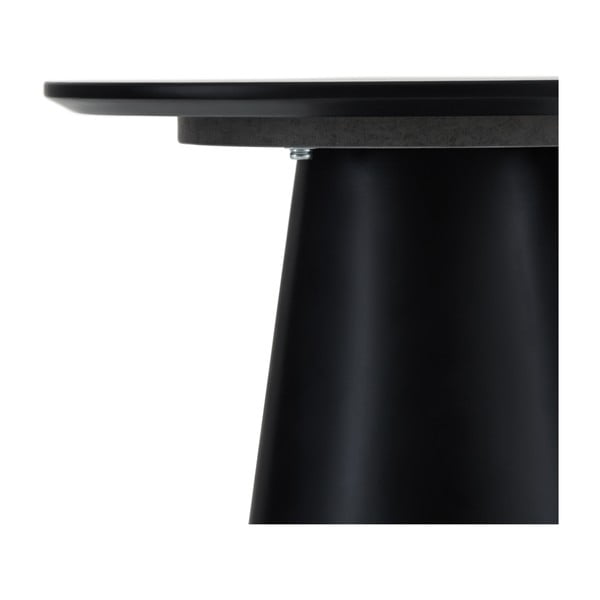 Tavolino in grigio chiaro e nero con piano in marmo ø 45 cm Tango - Furnhouse-image-3