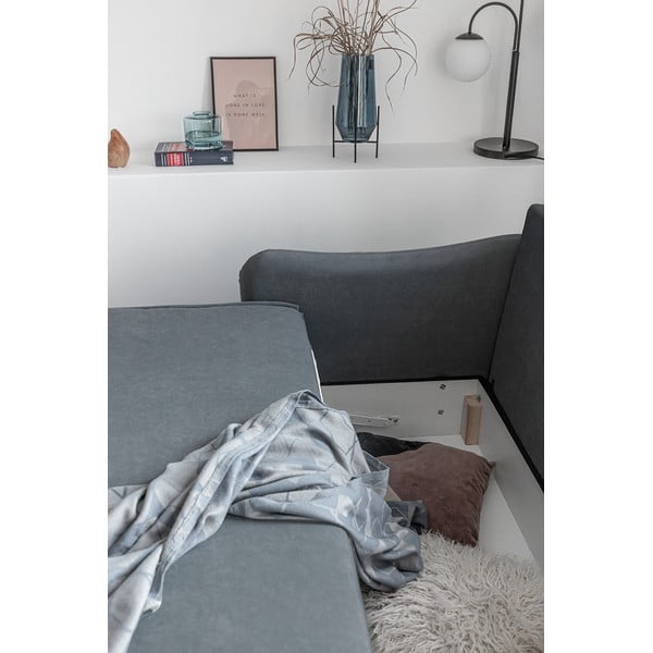 Divano letto in velluto grigio Tender Eddie - Miuform-image-1