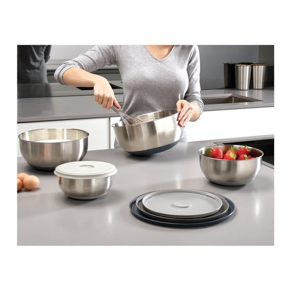 Ciotole in set argentate in acciaio inox 4 pz ø 28,5 cm Nest Prep&Store – Joseph Joseph-image-4