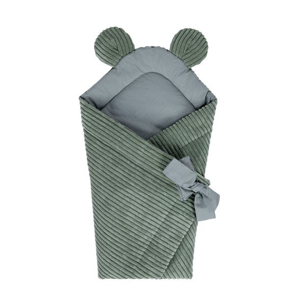 Copertina per neonati verde in velluto a coste 35x65 cm – Meowbaby