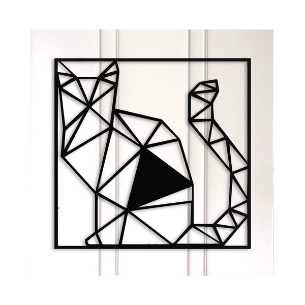 Černá kovová nástěnná dekorace Cat