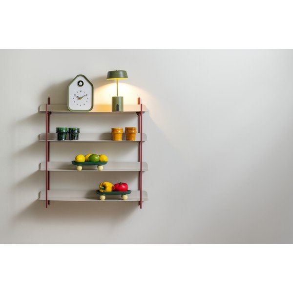 Mensola burgundy/grigia in metallo con ripiani multipli 60 cm Reina Cuatro – PT LIVING-image-1