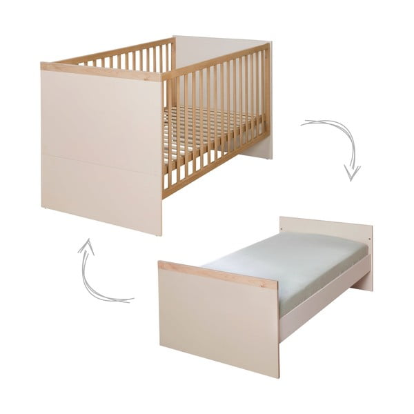 Lettino beige/di colore naturale con altezza regolabile 70x140 cm Jil – Roba-image-2