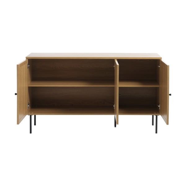 Cassettiera bassa effetto rovere colore naturale 140x80 cm Pensacola - Unique Furniture-image-2