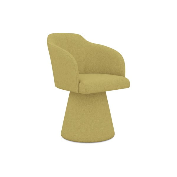 Sedia da pranzo gialla in imbottito Kanoa – Makamii