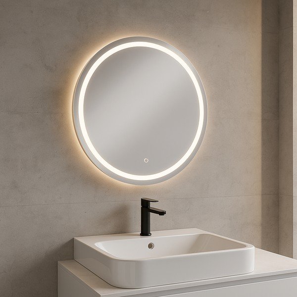 Specchio da parete con illuminazione ø 70 cm Celeste – Bonami Essentials-image-2