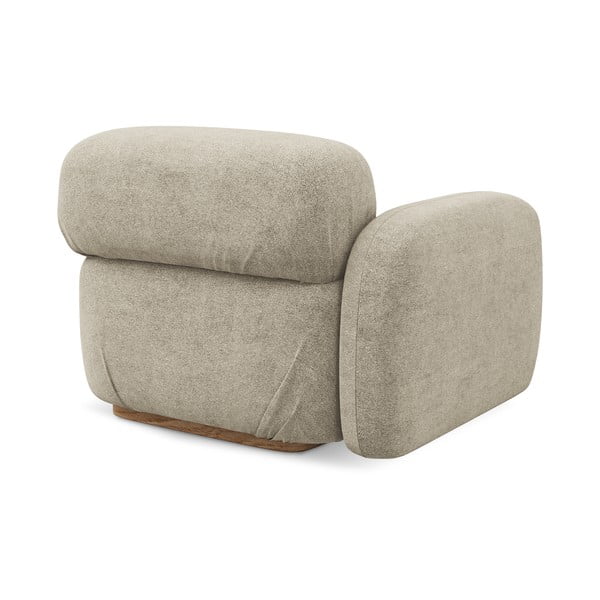 Parte divano componibile beige (con penisola a sinistra) con rivestimento in bouclé Ailani – Makamii-image-3