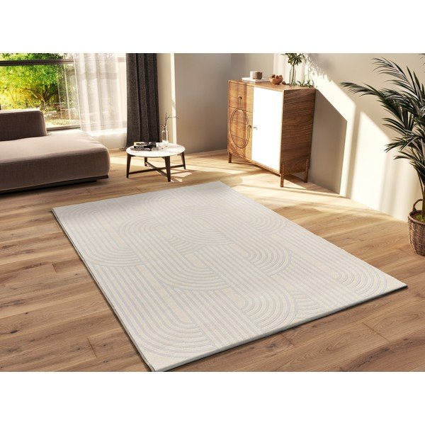 Tappeto grigio chiaro/avorio 160x230 cm Baresa – Universal-image-1