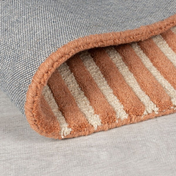 Tappeto color terracotta in lana tessuto a mano 120x180 cm Lozenge Terracotta – Flair Rugs-image-3