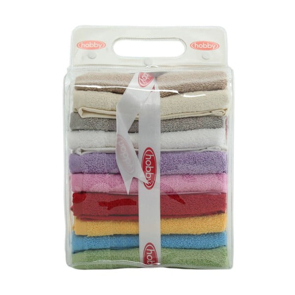 Set di 10 asciugamani, 30 x 50 cm Rainbow - Foutastic-image-1