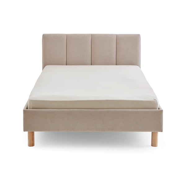 Letto matrimoniale imbottito beige rete non inclusa 140x200 cm Joker – Meise Möbel-image-2