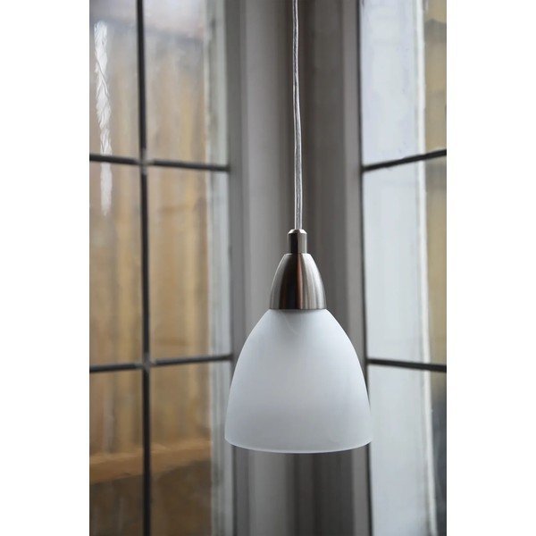 Lampadario argentato con paralume in vetro ø 11 cm Line – Markslöjd-image-1